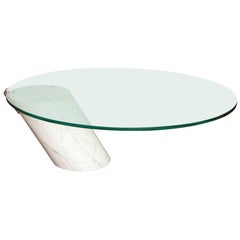 Chic Modernist Italian Turner Marble Glass Cocktail Table