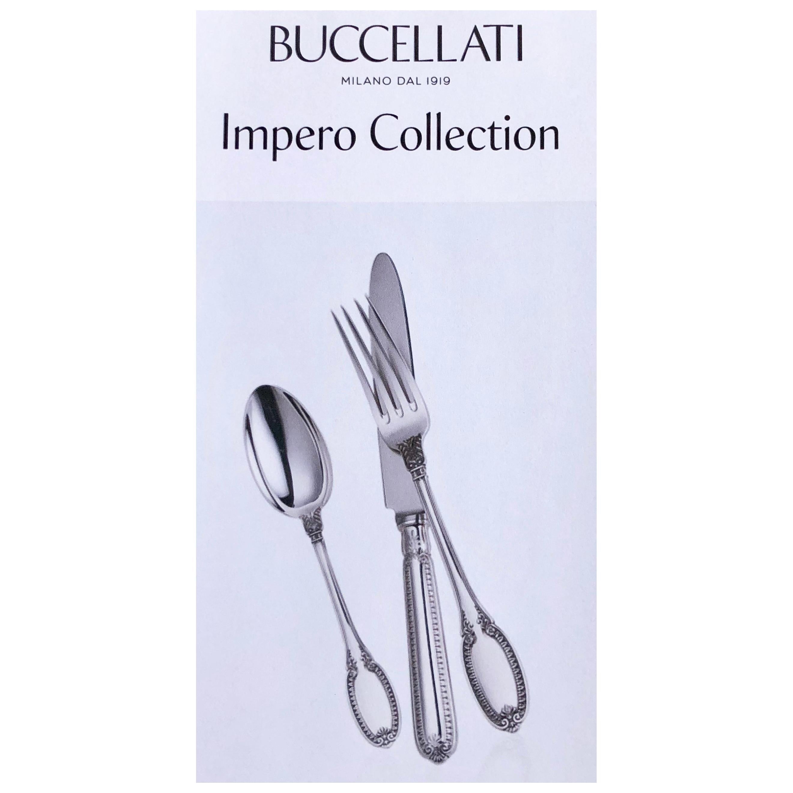 Superb 77 Piece Buccellati Sterling Silver Empire or Impero Flatware Set for 12