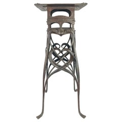 Art Nouveau Handwrought Iron and Steel Table Hermann Obrist