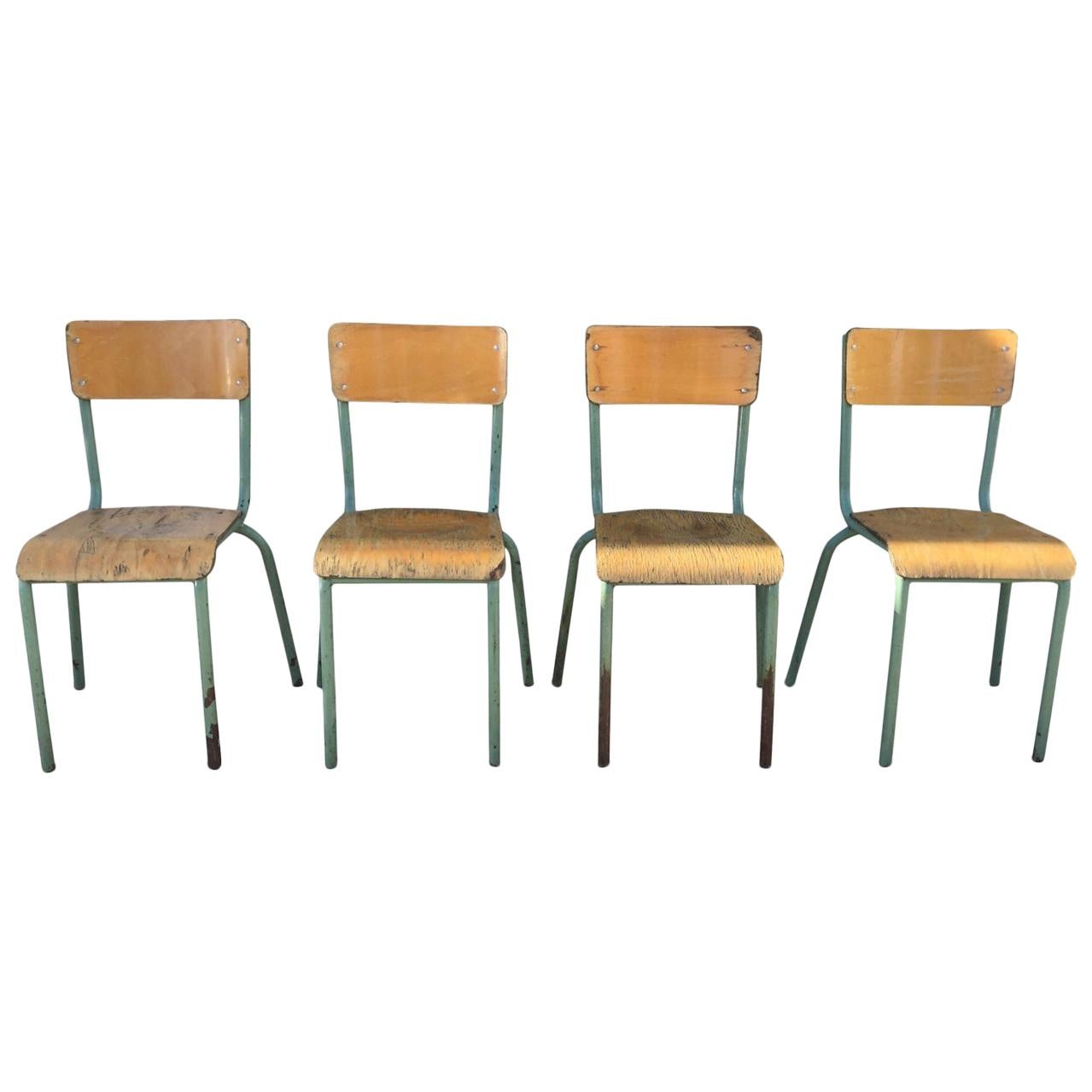 1930s French Jean Prouvé Style School Chairs