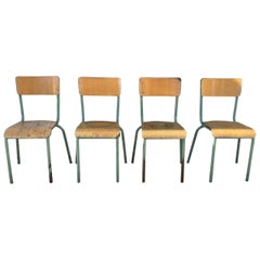 Vintage 1930s French Jean Prouvé Style School Chairs
