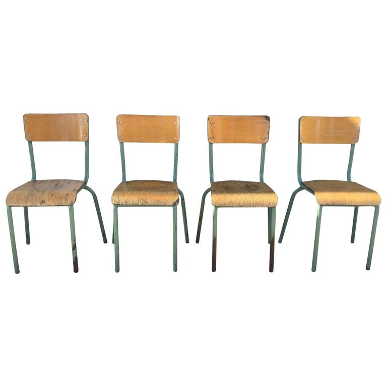 1930s French Jean Prouvé Style School Chairs at 1stDibs | jean prouve  school chair, prouve classroom chair factories, school style chairs