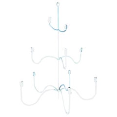 White Iron 10-Light Chandelier