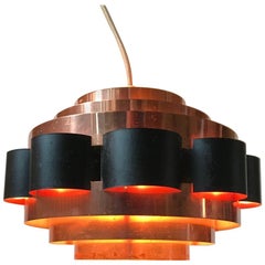 Midcentury Copper Pendant by Werner Schou for Coronell, 1960s