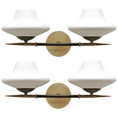 Pair of Double Arm Wall Lights by Arlus