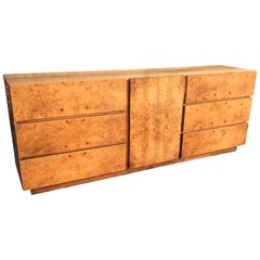 Mid-Century Modern Burl-wood Milo Baughman, style Sideboard
