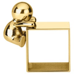 Ghidini 1961 Omini Napkin Holder 1 in Polished Brass by Stefano Giovannoni