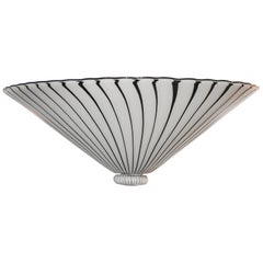 Black and White Murano Vetri d`Arte Zebra Ceiling Light, 1960s