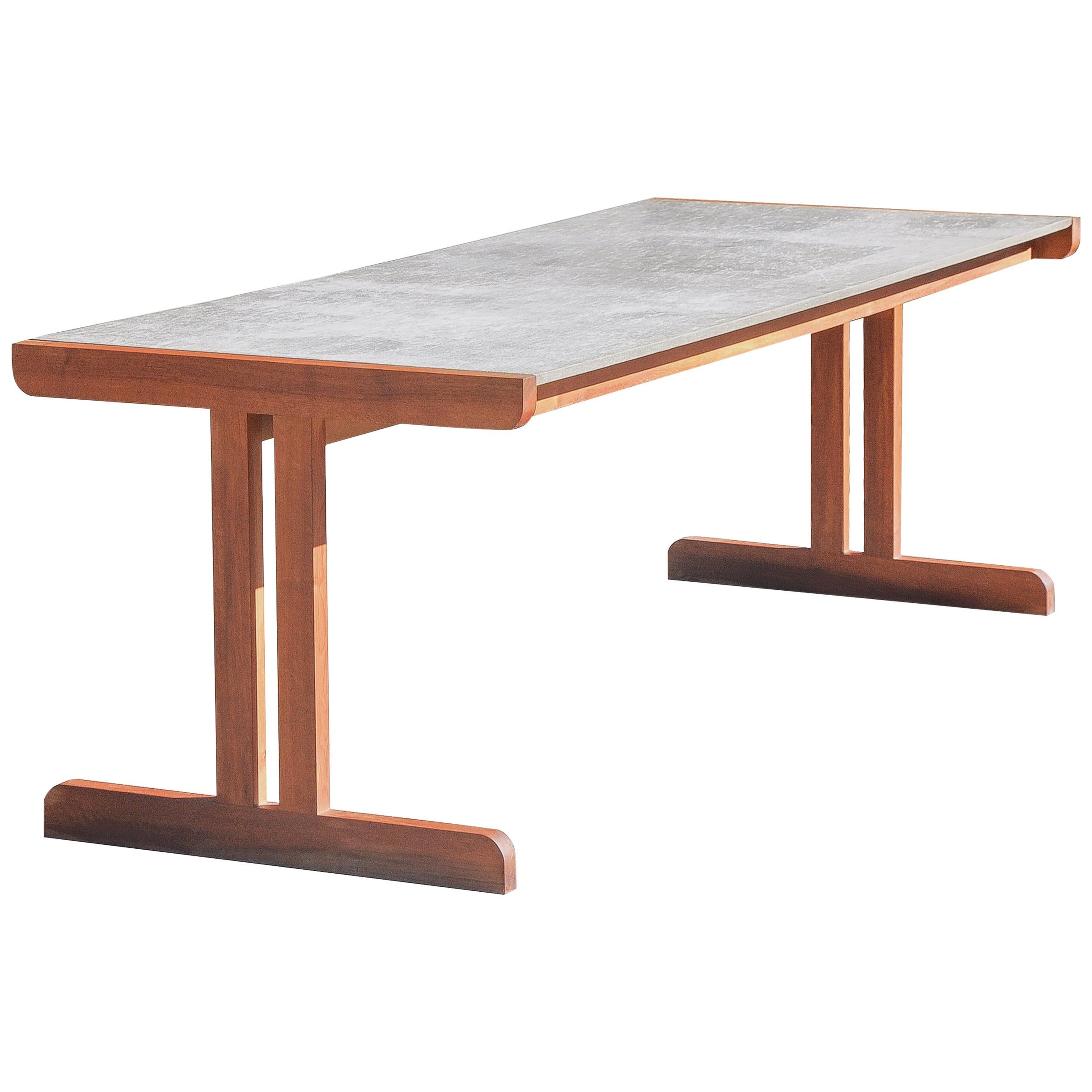 Dining Table Prototype by Benedikt Rohner Made of Walnut and Fibre Cement, 1955 For Sale