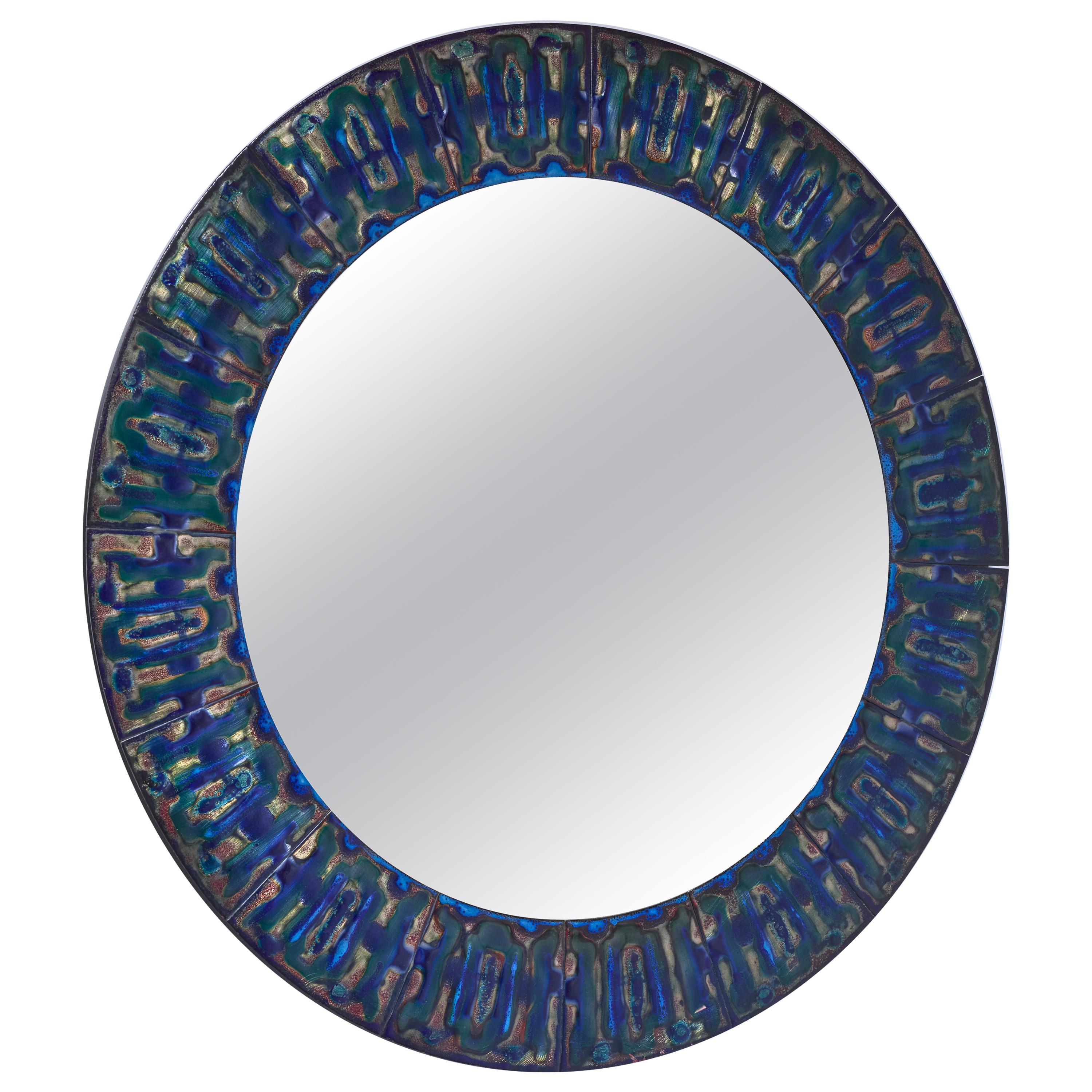 Bodil Eje Enameled Copper Wall Mirror, Denmark For Sale