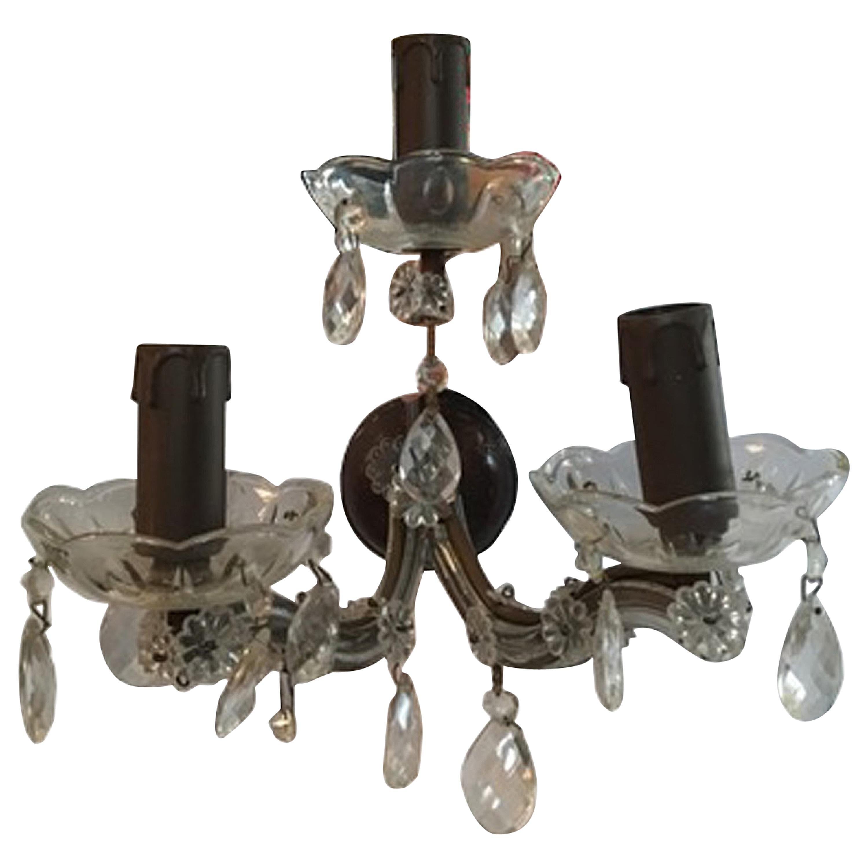 Louis XV Style Clear Glass with Pendants Two-Light Sconce