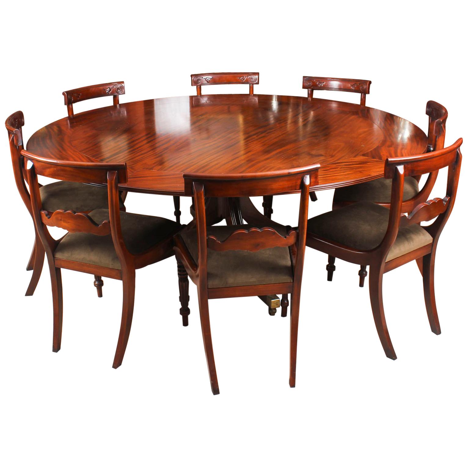 Vintage Mahogany Jupe Dining Table, Leaf Cabinet and 8 Chairs