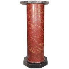 19th Century Italian Venetian Stucco and Marble Pedestal