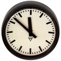 Retro Bakelite Railway Clock from Pragotron, 1950s