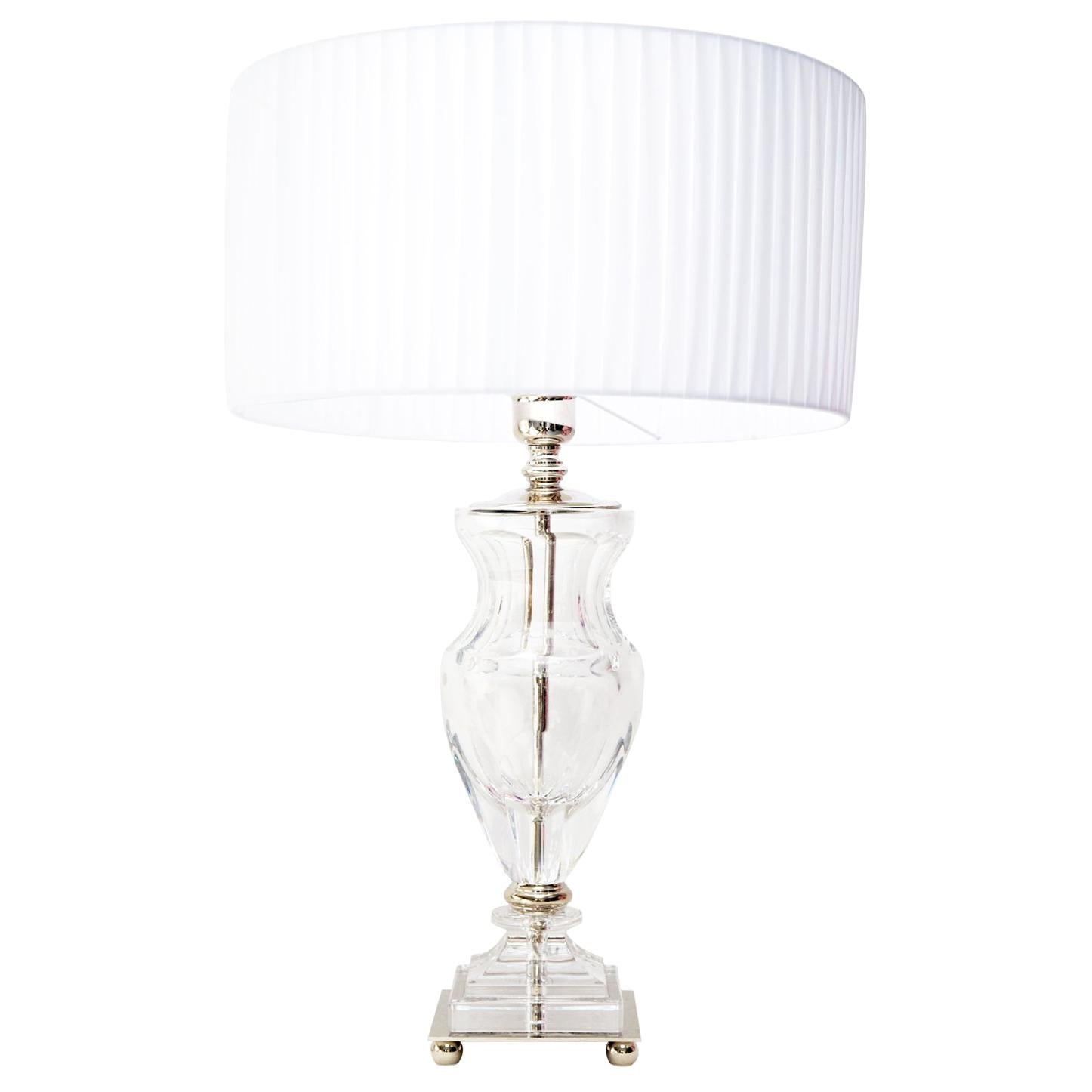 Ugo Poggi Firenze Handcrafted Crystal Table Lamp Olmo For Sale