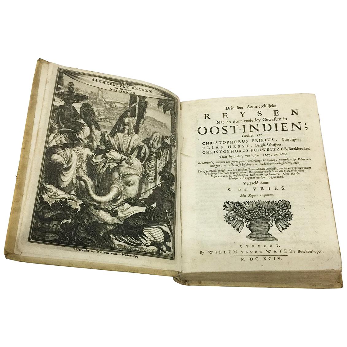 Niederländisches Buch des 17. Jahrhunderts, Oost-Indien, 1694  im Angebot