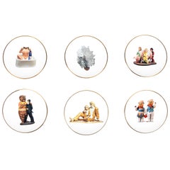 Set di sei piatti da dessert in porcellana della serie Banality di Jeff Koons per Bernardaud