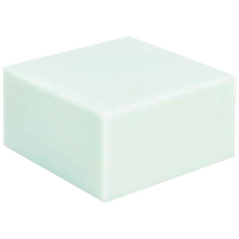 Sabine Marcelis Mint Candy Cube Contemporary Side Table or Bed Stand Gloss Resin For Sale