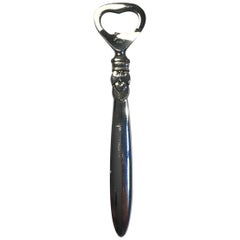 Vintage Georg Jensen Cactus Sterling Silver Bottle Opener Long Handle No 272