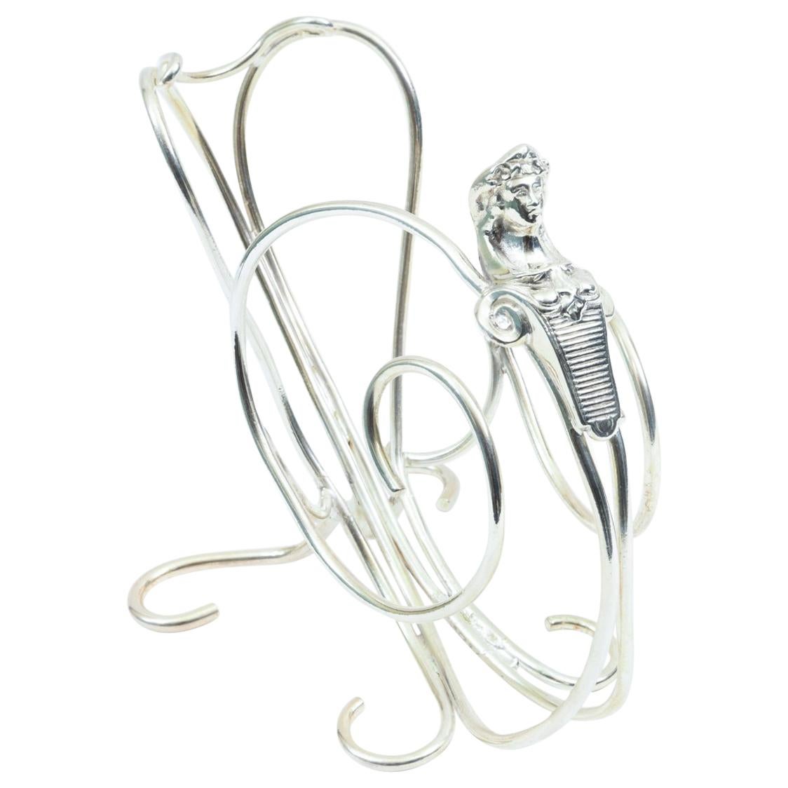 English Silver Plated Barware Wine Bottle Holder For Sale at 1stDibs