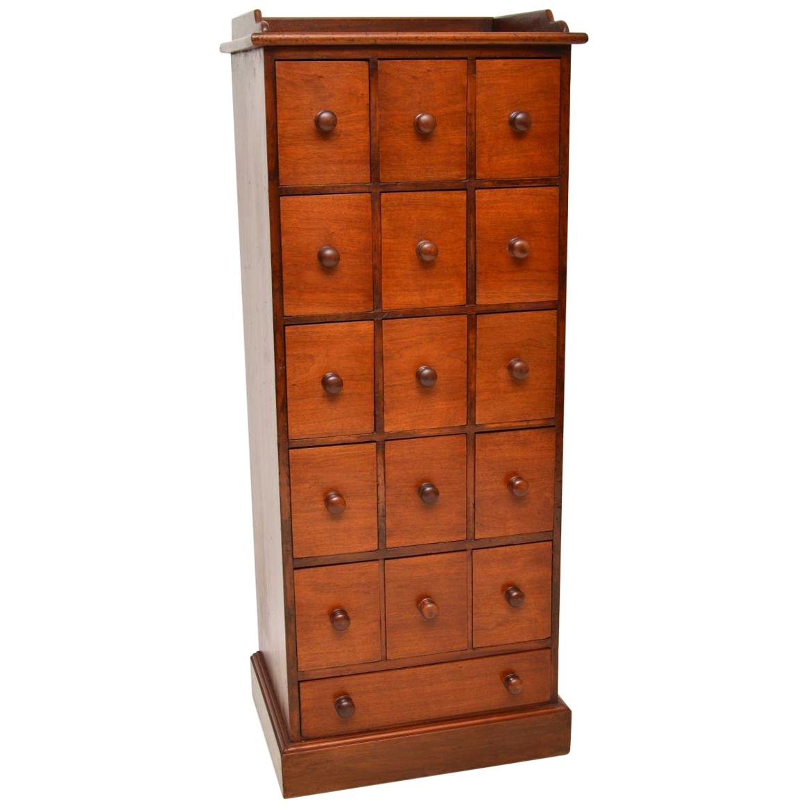 Large Antique Victorian Mahogany Apothecary Chest of Drawers