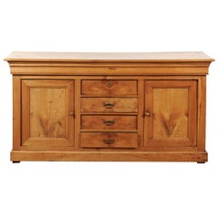 French Louis-Philippe Period Walnut Enfilade with Doors and Drawers, circa 1850