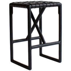 Woven Leather Stools 33 For On 1stdibs Montgomery Leather And Solid Wood Bar Stool Counter