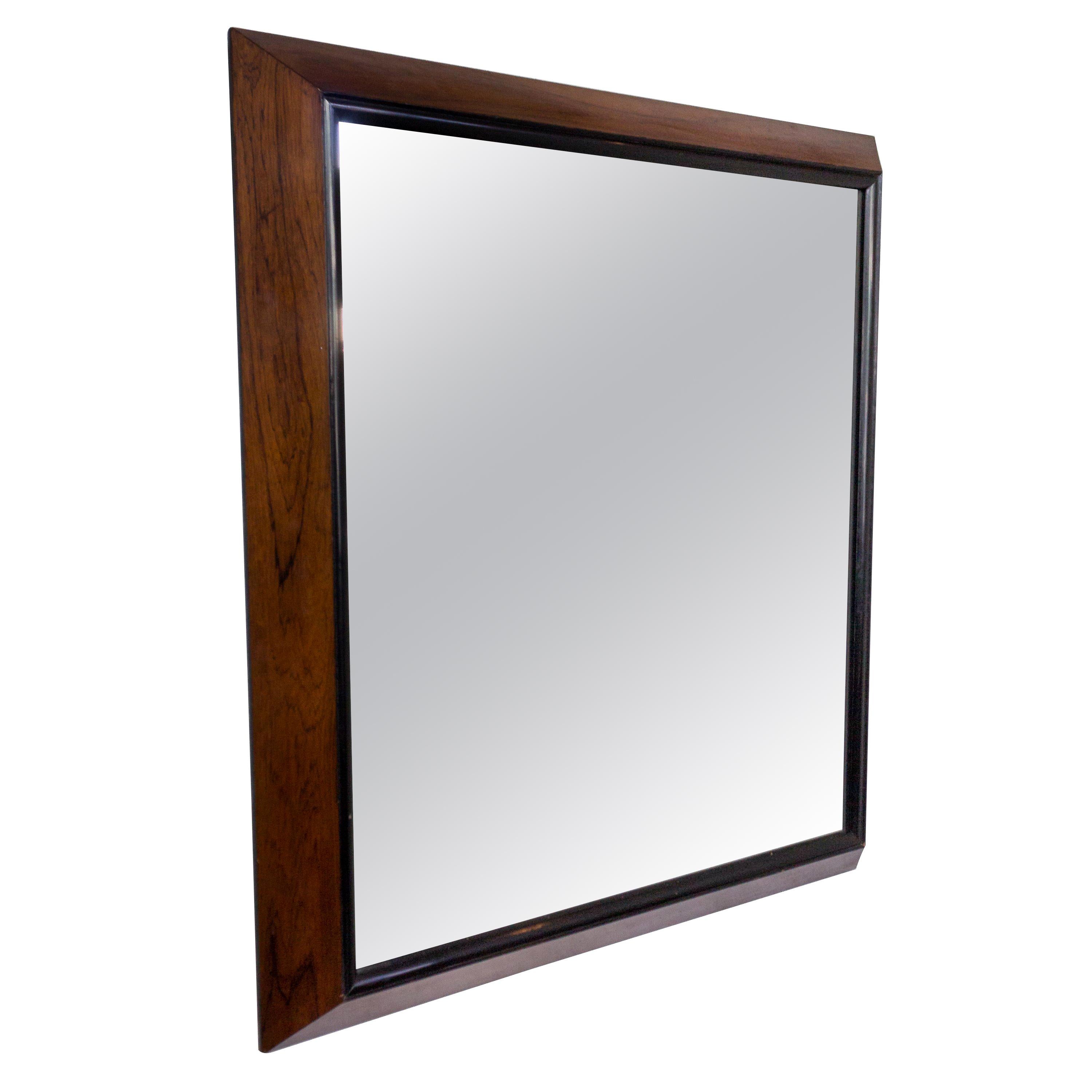 Large Mid-Century Modern Rosewood Framed Mirror