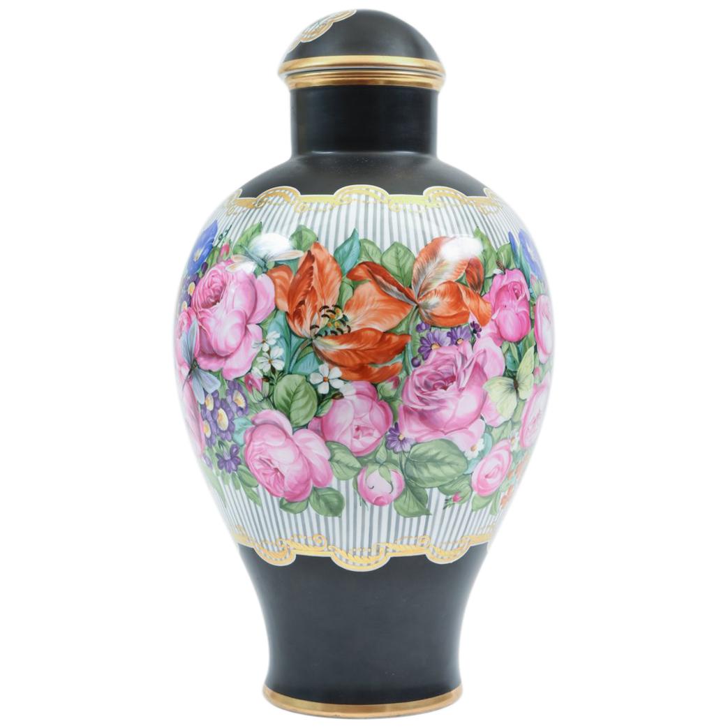 Art Nouveau German Porcelain Decorative Lidded Piece / Vase
