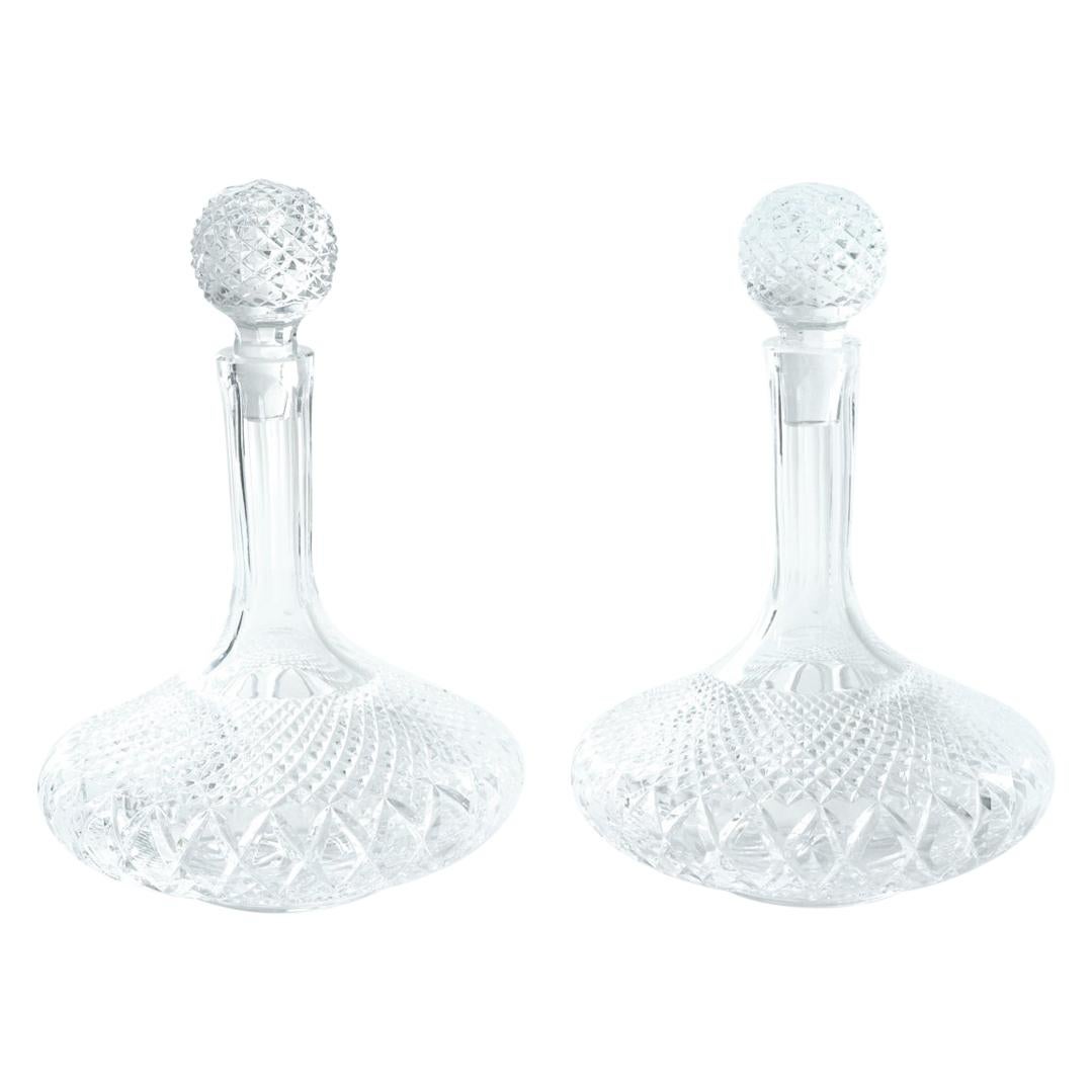Early 20th Century Pair of Cut Crystal Drinks Decanter