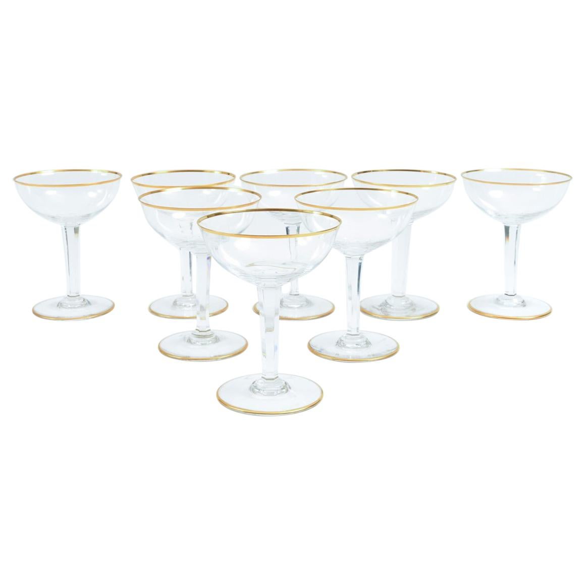 Vintage Baccarat Crystal Barware Champagne Coupe Service for Eight People