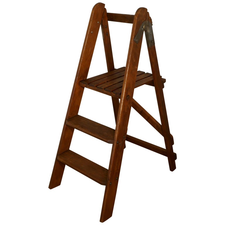 Easy Action Pine Step Kitchen Step Ladder at 1stDibs action ladder
