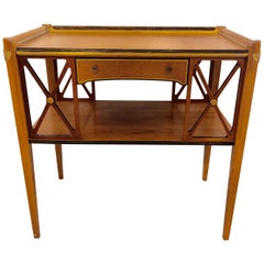 Charming Neoclassical Style Side Table with Drawer