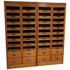 Antique English Shop Cabinet or Display Case with 40 Drawers