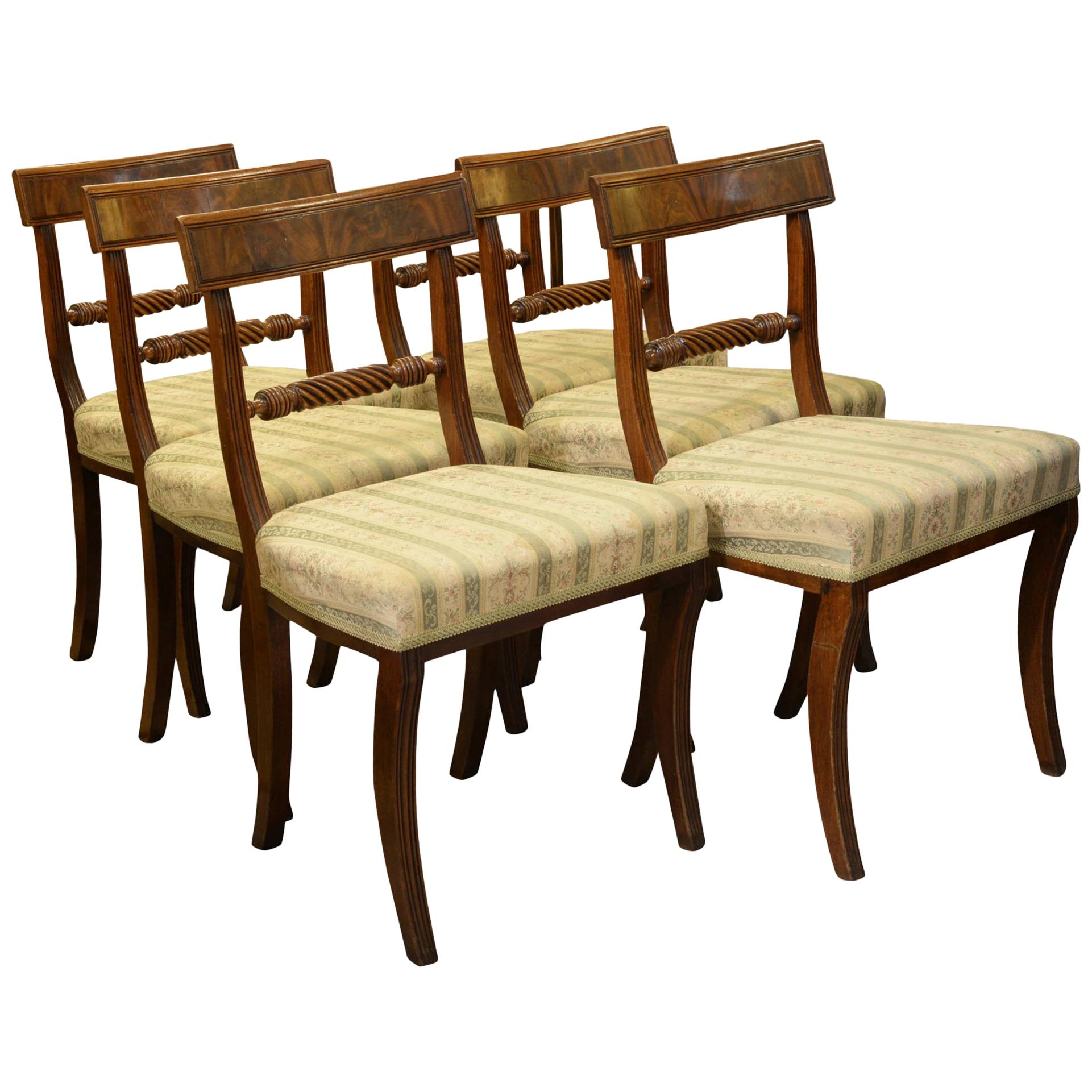 Set of 6 Regency Period Dining Chairs For Sale