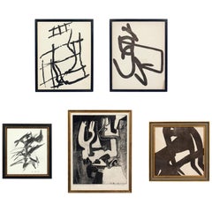 Selection of Black and White Abstract Artwork