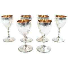 Antique Sterling Silver Set Six Barware Drinking Cups