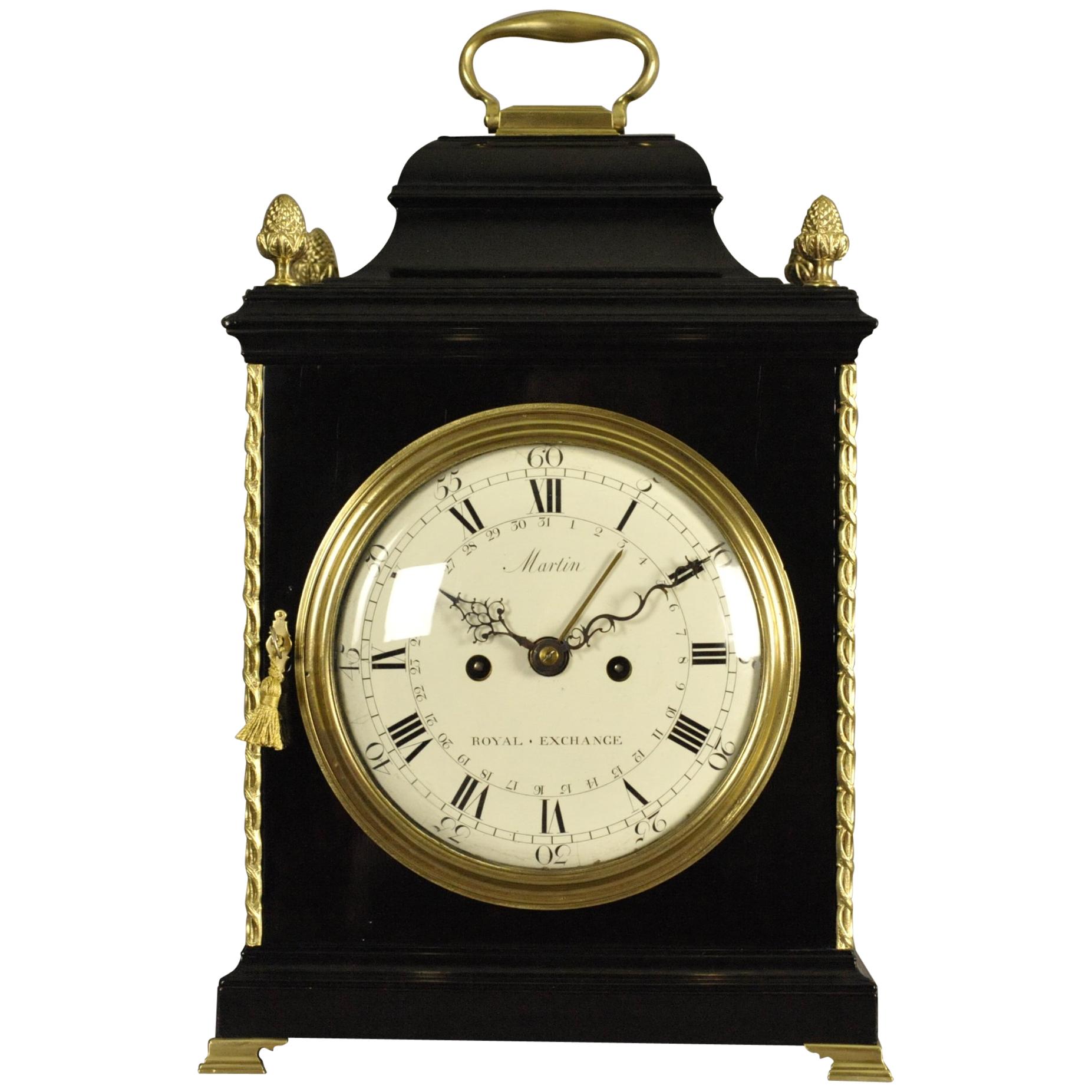 Verge Bracket Clock Enamel Dial, Martin, London For Sale
