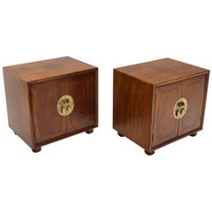 Pair of Mid-Century Modern Two Doors Nightstands by Henredon