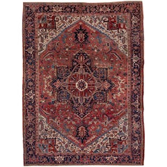 Vintage Persian Heriz Carpet, circa 1940s