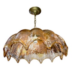 Retro Italian Blown Glass Light Fixture by Mazzega