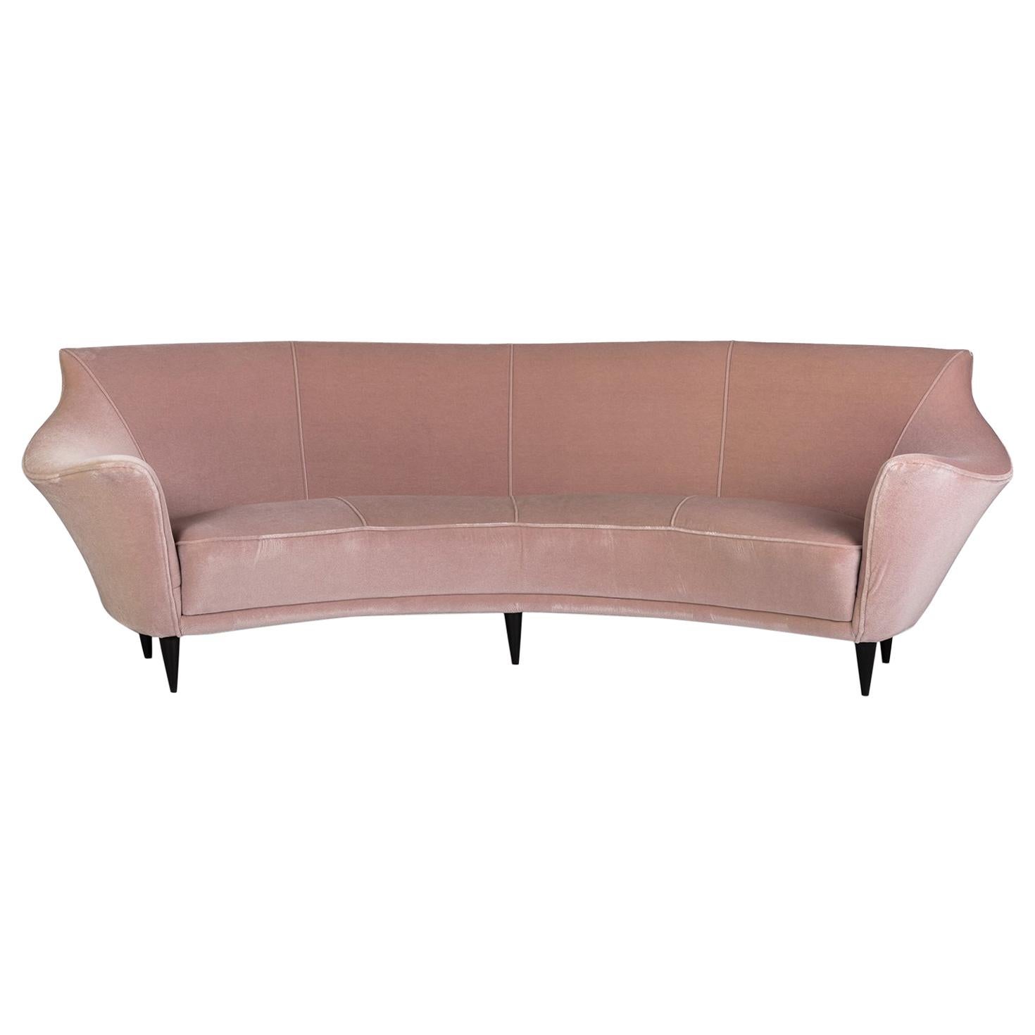 Ico Parisi Curved Four Seat Sofa, Italy, 1951 For Sale