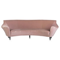 Vintage Ico Parisi Curved Four Seat Sofa, Italy, 1951