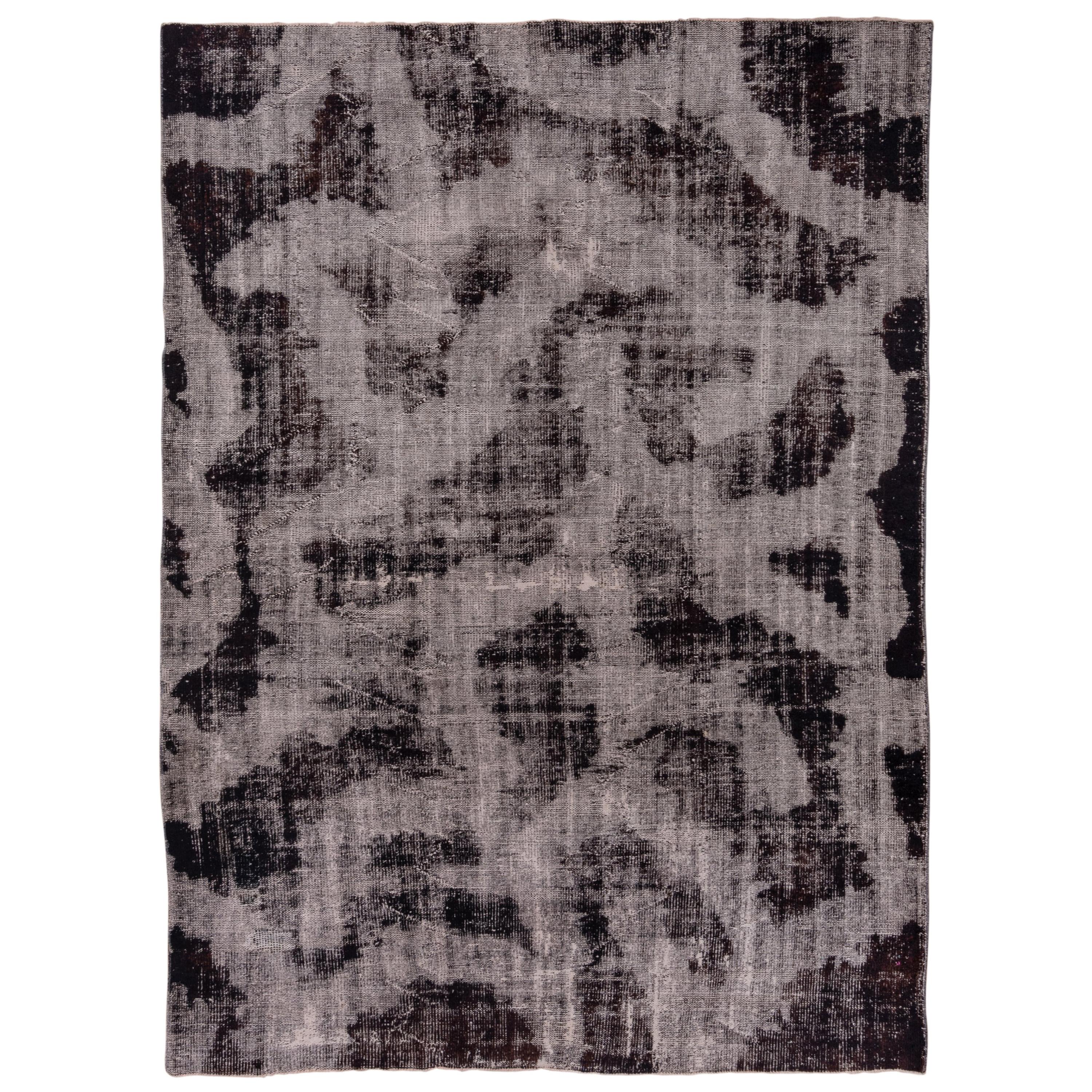 Black and White Distressed Overdyed Carpet