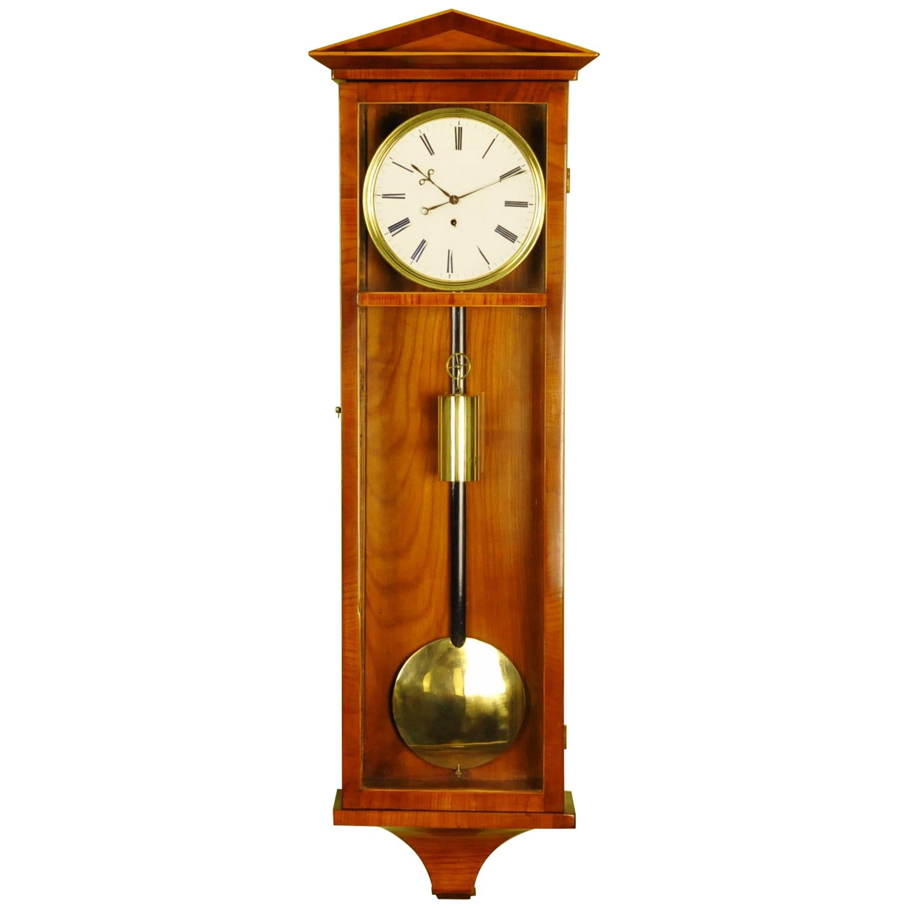 Satinwood Dachluhr Vienna Regulator Wall Clock For Sale