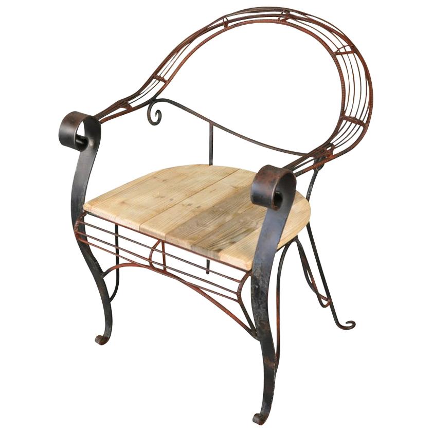 Pair of Early Cast Iron Garden Chairs For Sale at 1stDibs