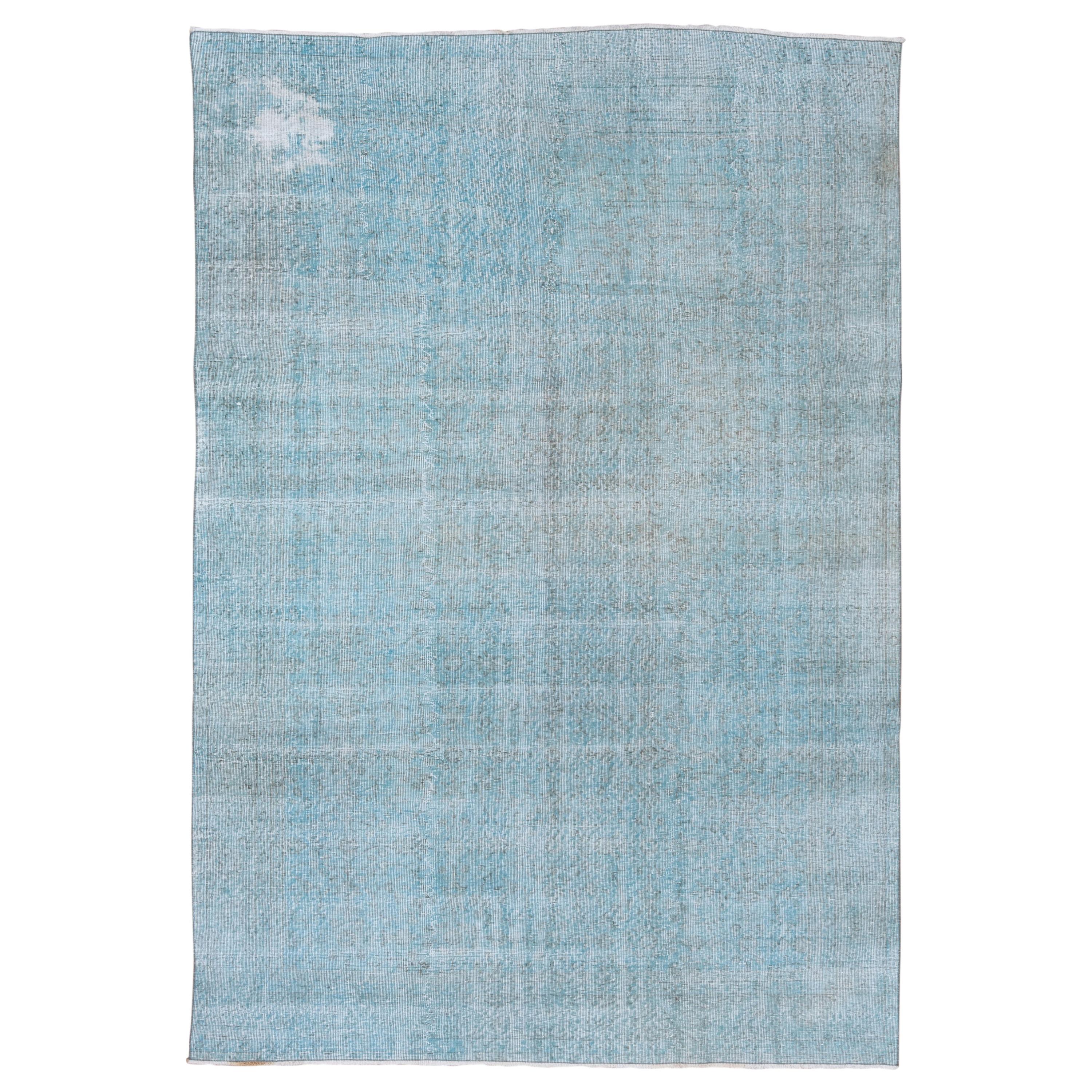 Vintage Overdyed Carpet, Aqua For Sale