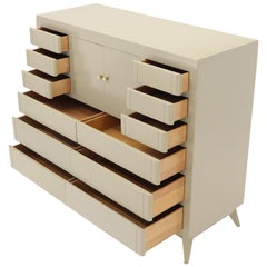 Multiple 12 Drawers Two Door Compartment Cube Shape High Wide Chest Dresser