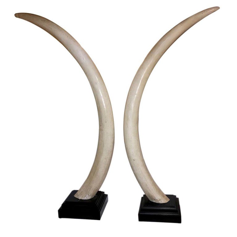 Life-Size Vintage Faux Elephant Tusks For Sale at 1stDibs