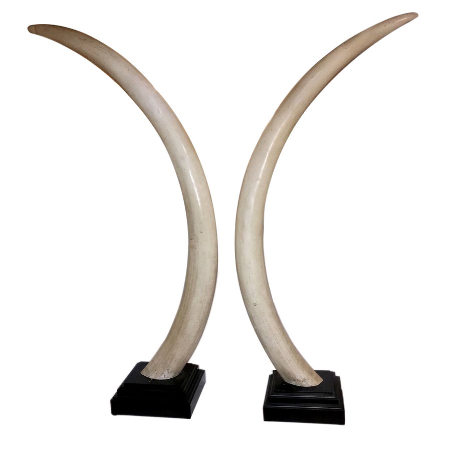Pair of Vintage Resin Elephant Tusks at 1stDibs